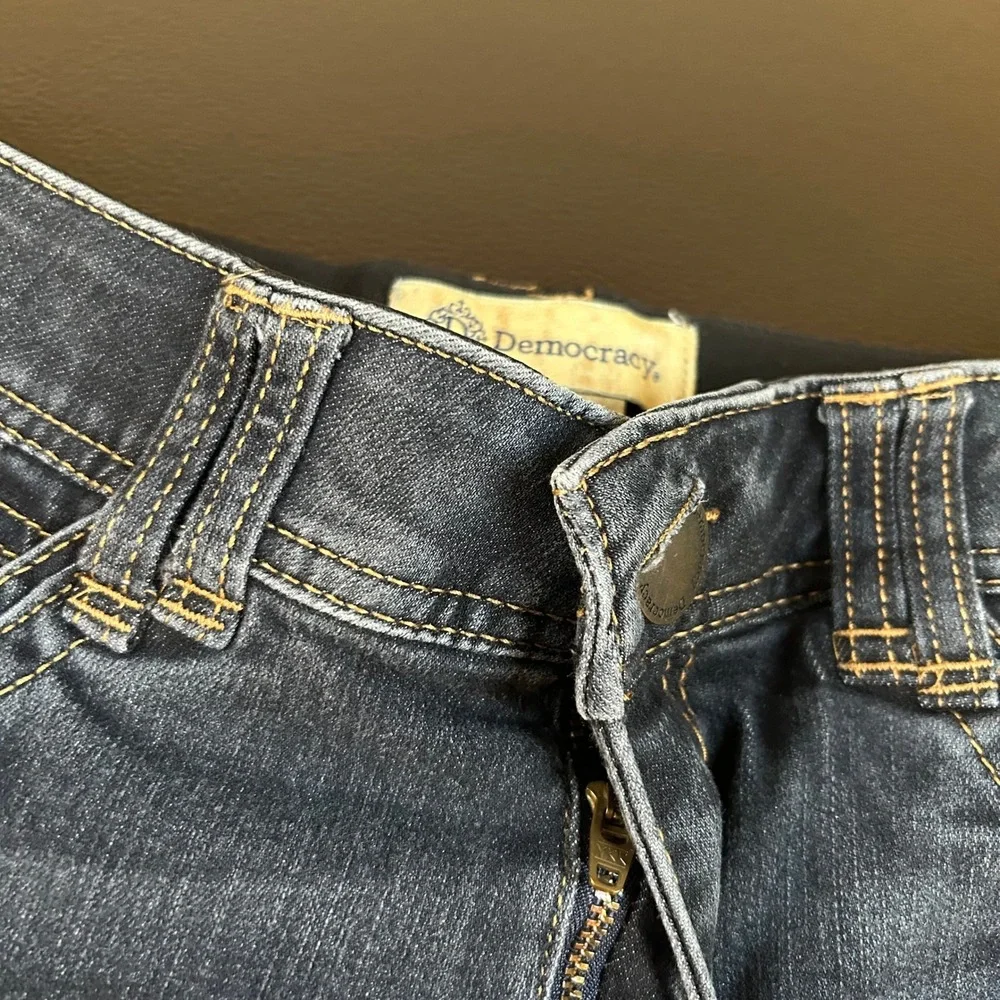 Democracy‎ Dark Wash Denim Jeans Womens 10 Crop Ankle Skinny Ab Solution 32x26